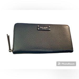 Kate Spade Continental Leather Wallet in Navy Blue